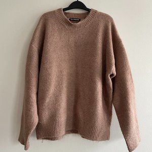 Cole Buxton Caramel Brown Crew Neck Oversized Sweater Large